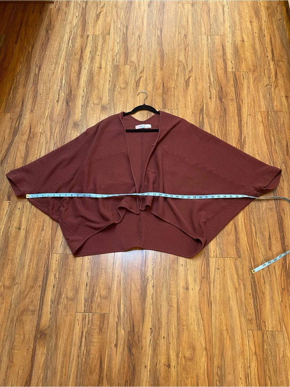 Free People FP Beach Ribbed Cocoon Cardigan Burgundy Size XS/S